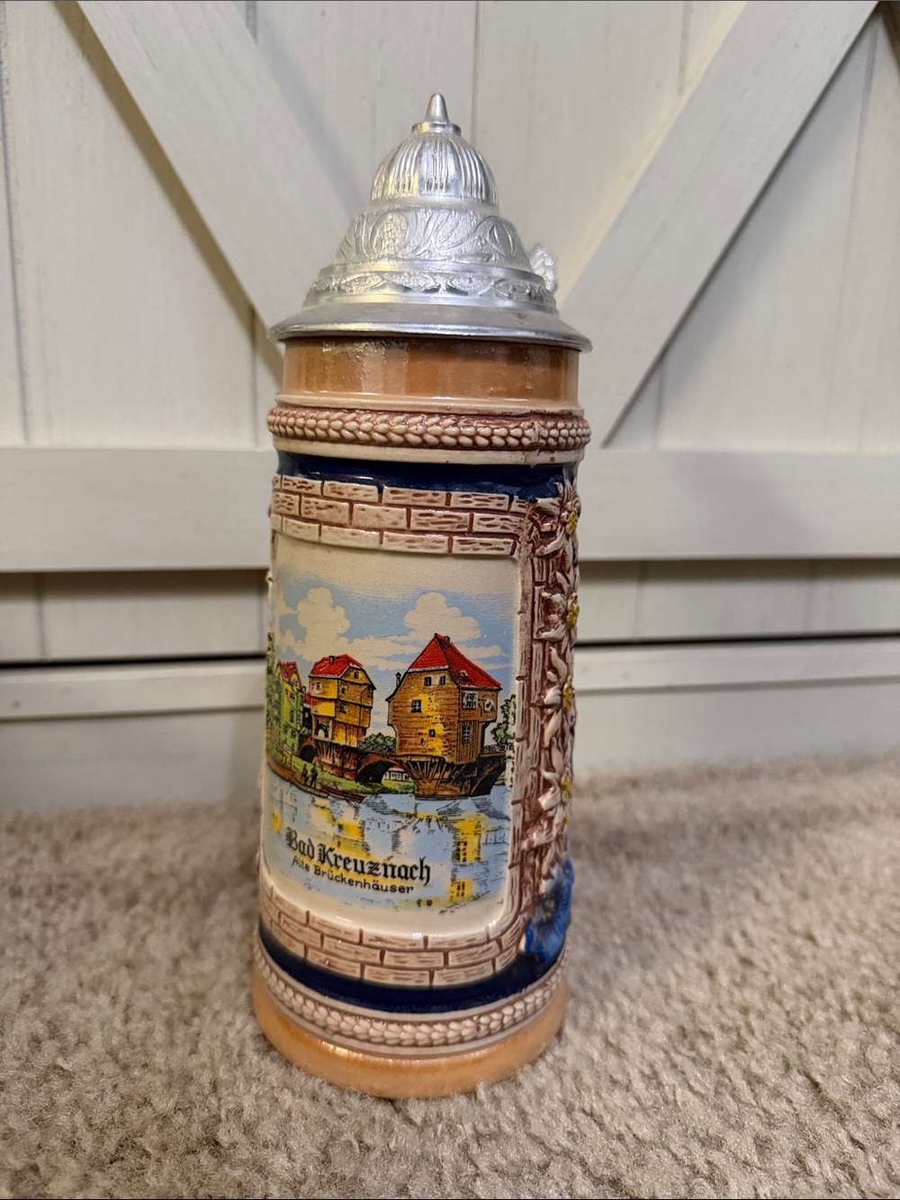Vintage Original Gerzit Gerz Handmade Bad Kreuznach German 3D Lidded Stein